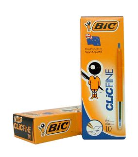 BIC Click Blue Ballpoint Pens Fine 0.7mm Pack o